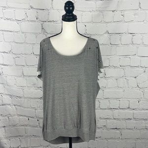NWT TORRID Pullover Jewels Decor Shoulder Gray Top Sz 3X
